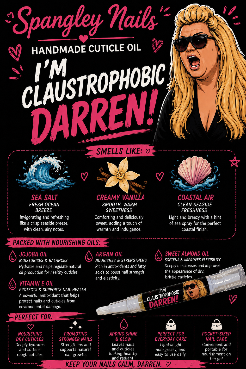 I’m Claustrophobic Darren Cuticle Oil Keyring