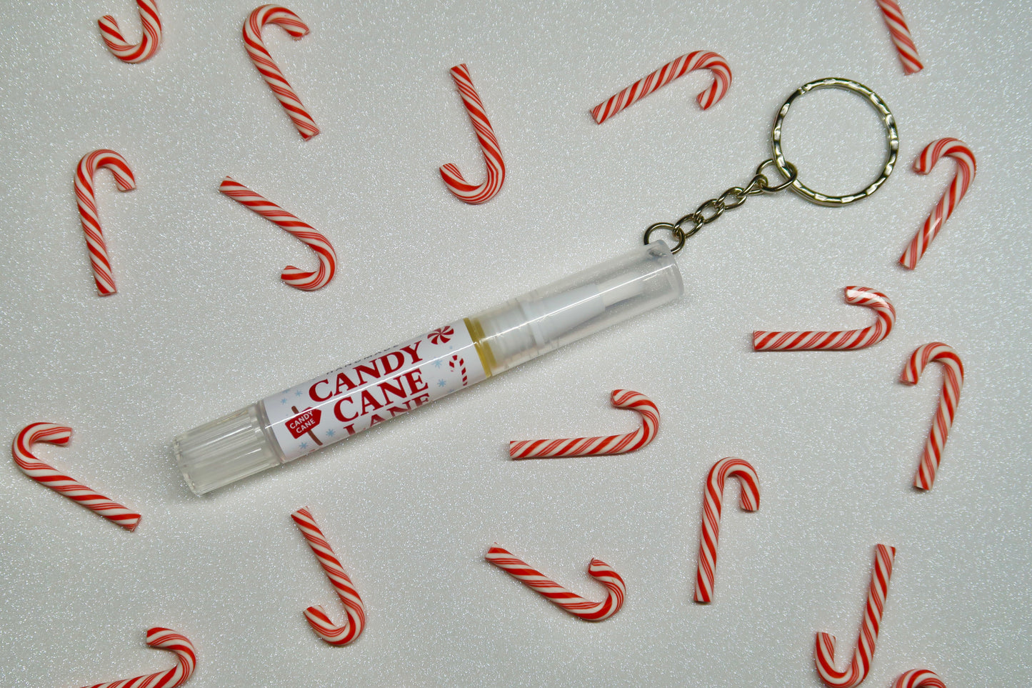 Candy Cane Lane Cuticle Oil Keyring