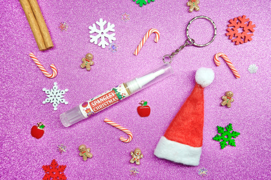 Spangley Christmas Cuticle Oil Keyring